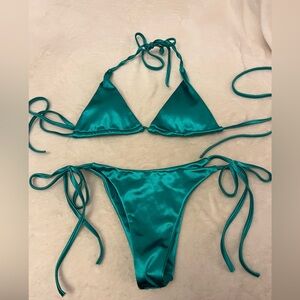 Teal Triangle Bikini Set